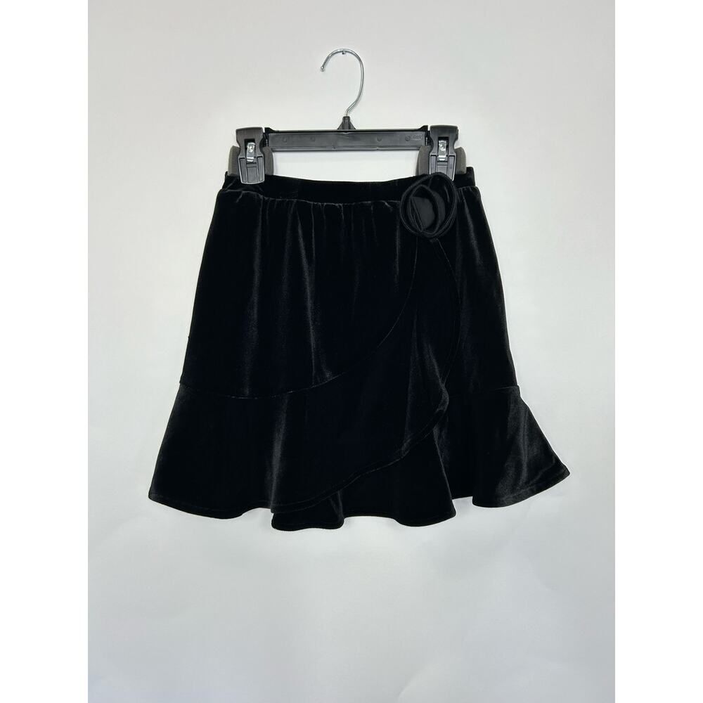 Aqua Girl‎ Black Velvet Rose Skirt Size M